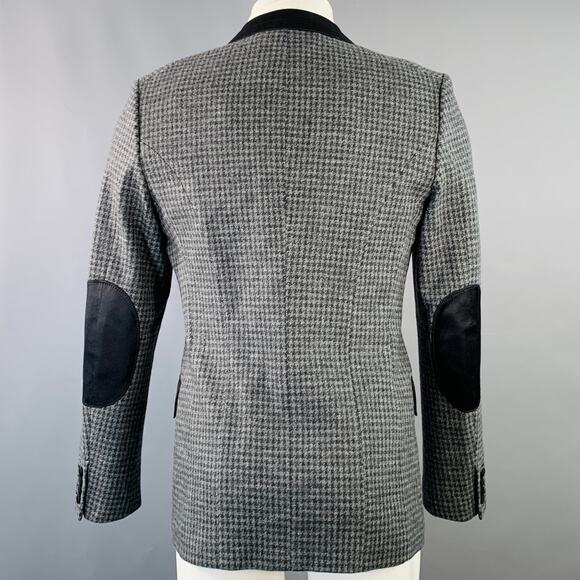 JUNYA WATANABE Size M Grey Black Houndstooth Wool Blend Slim Fit Sport Coat - Picture 4 of 8